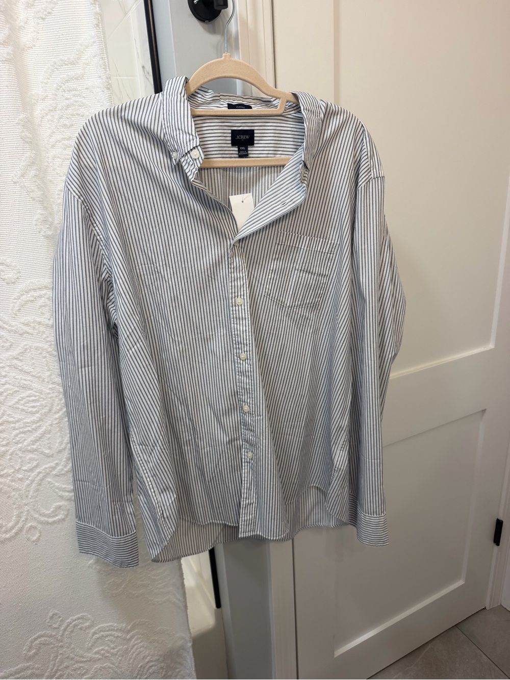 NWT J. Crew Men's Blue Stripe Button-Down Shirt
